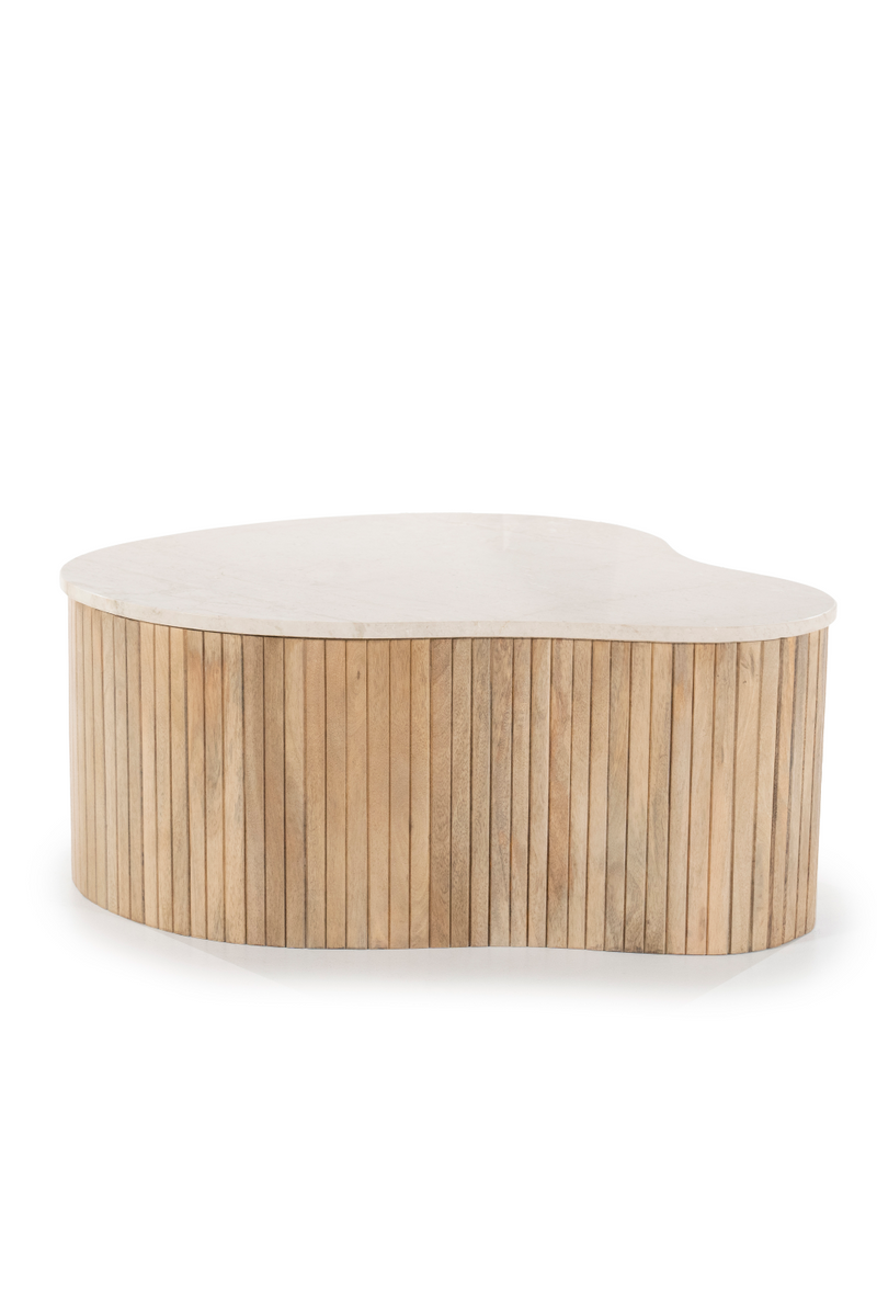 Mesa de Centro de Madera de Mango y Mármol | OROA Home Kira