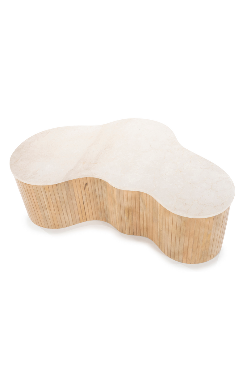 Mesa de Centro de Madera de Mango y Mármol | OROA Home Kira