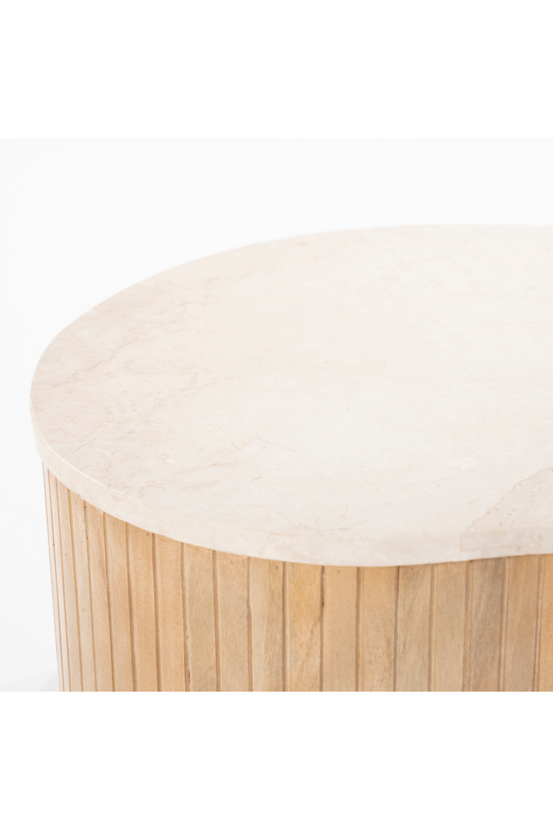 Mesa de Centro de Madera de Mango y Mármol | OROA Home Kira