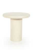 Mesa Auxiliar Redonda Blanca con Pedestal | OROA Home Jade | Oroa.es
