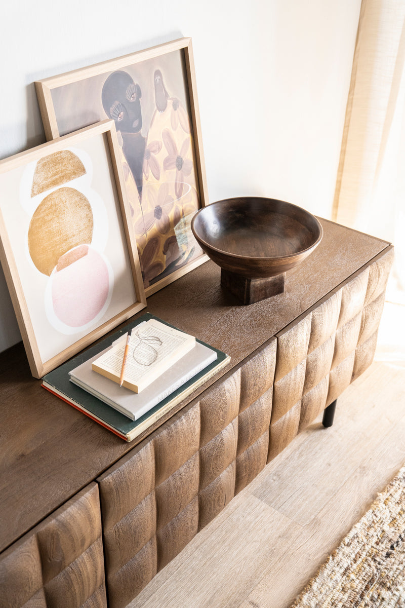 Mueble de TV de Madera de Mango Tallada | OROA Home Felix | Oroa.es