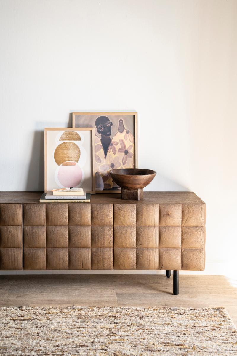 Mueble de TV de Madera de Mango Tallada | OROA Home Felix | Oroa.es