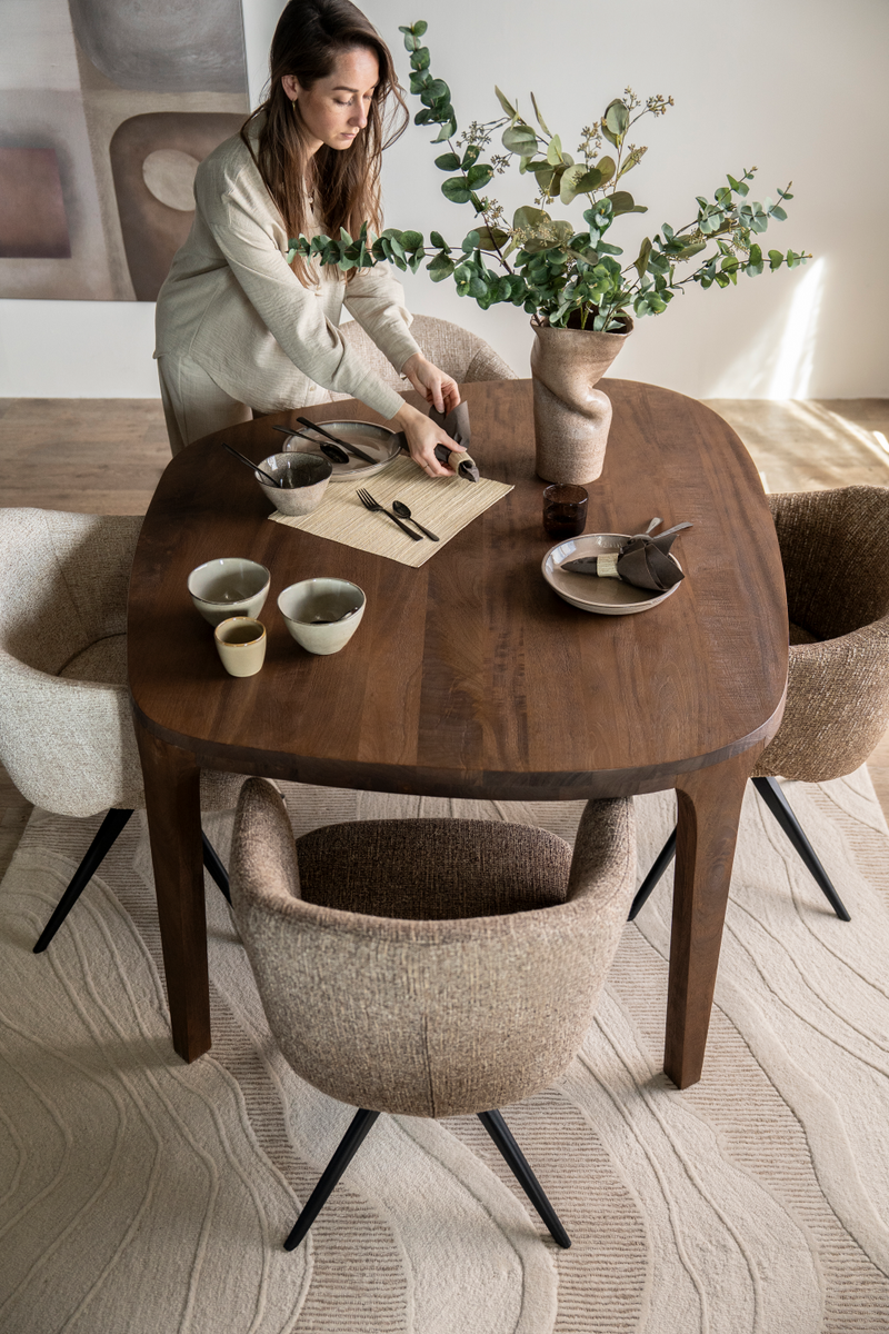 Mesa de Comedor de Madera de Mango Pulida | OROA Home Taylor | Oroa.es