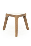 Mesa Auxiliar Triangular de Mármol Blanco | OROA Home Fred