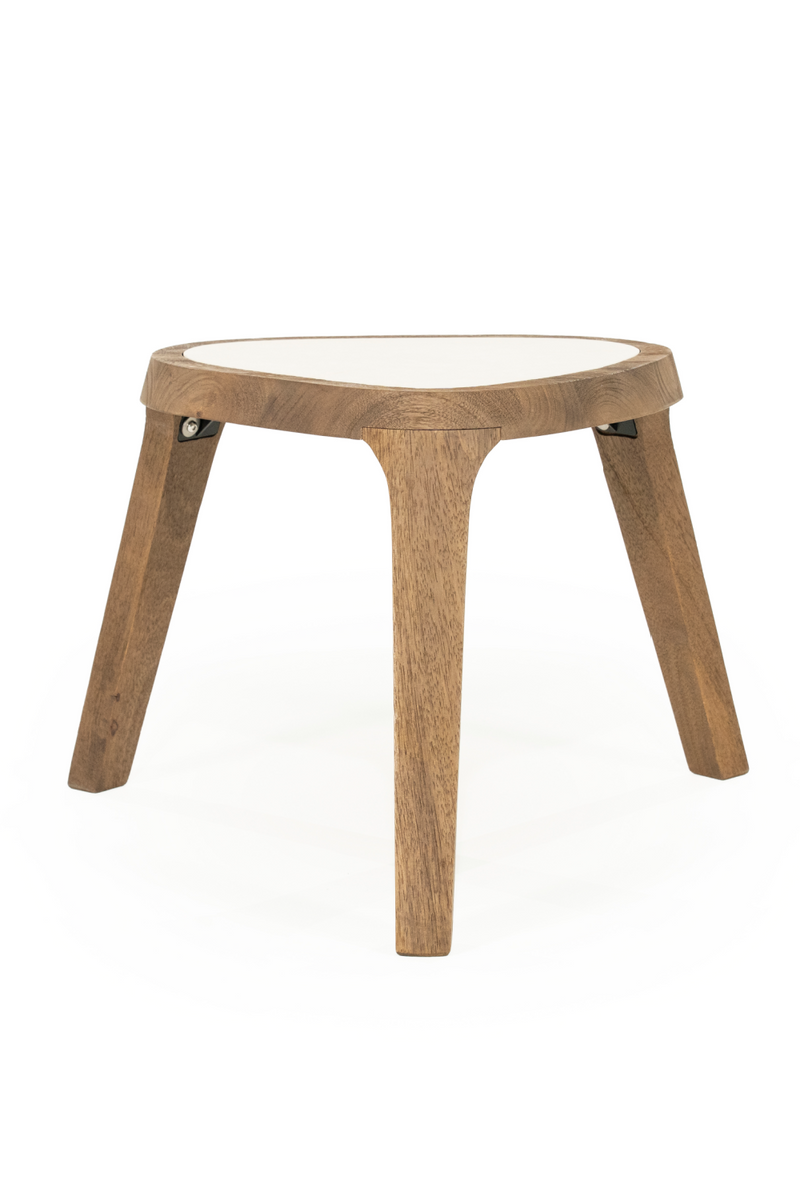 Mesa Auxiliar Triangular de Mármol Blanco | OROA Home Fred