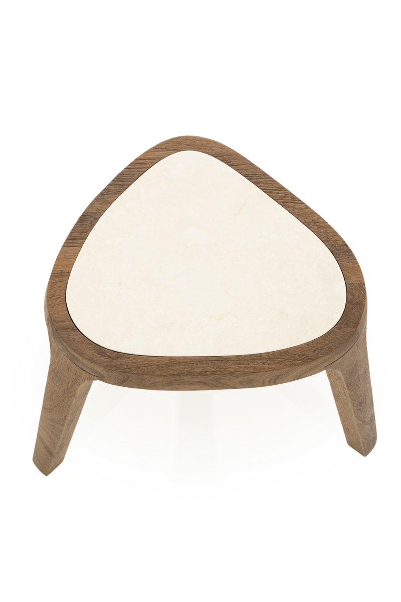 Mesa Auxiliar Triangular de Mármol Blanco | OROA Home Fred