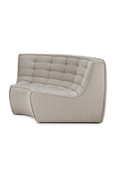 Sofá de Esquina Modular de Tapizado Ecru | Ethnicraft N701 | Oroa.es