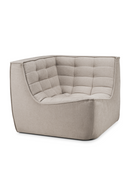 Sofá de Esquina Modular de Tapizado Ecru | Ethnicraft N701 | Oroa.es