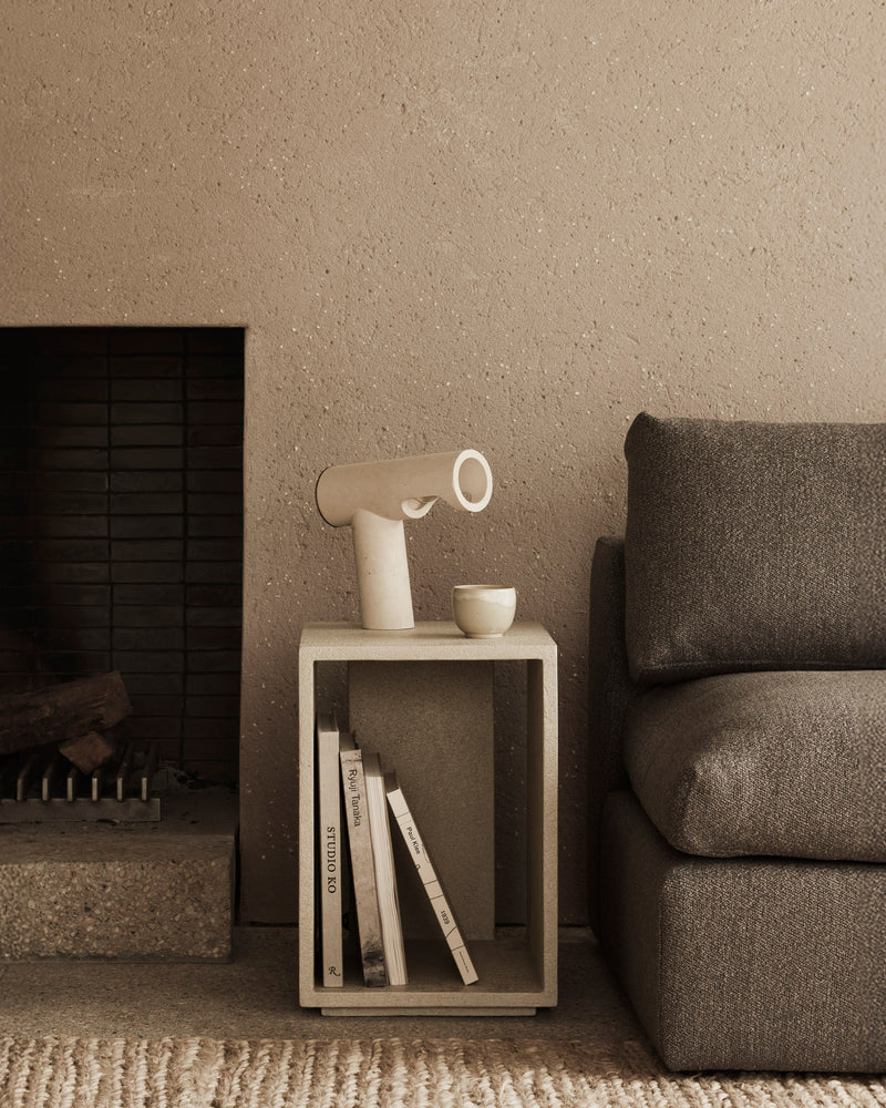 Mesita de Noche de Microcemento Blanco | Ethnicraft Elements | Oroa.es