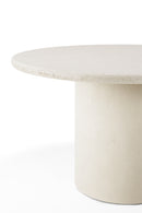 Mesa de Comedor Redonda de Microcement Blanco | Ethnicraft Elements | Oroa.es