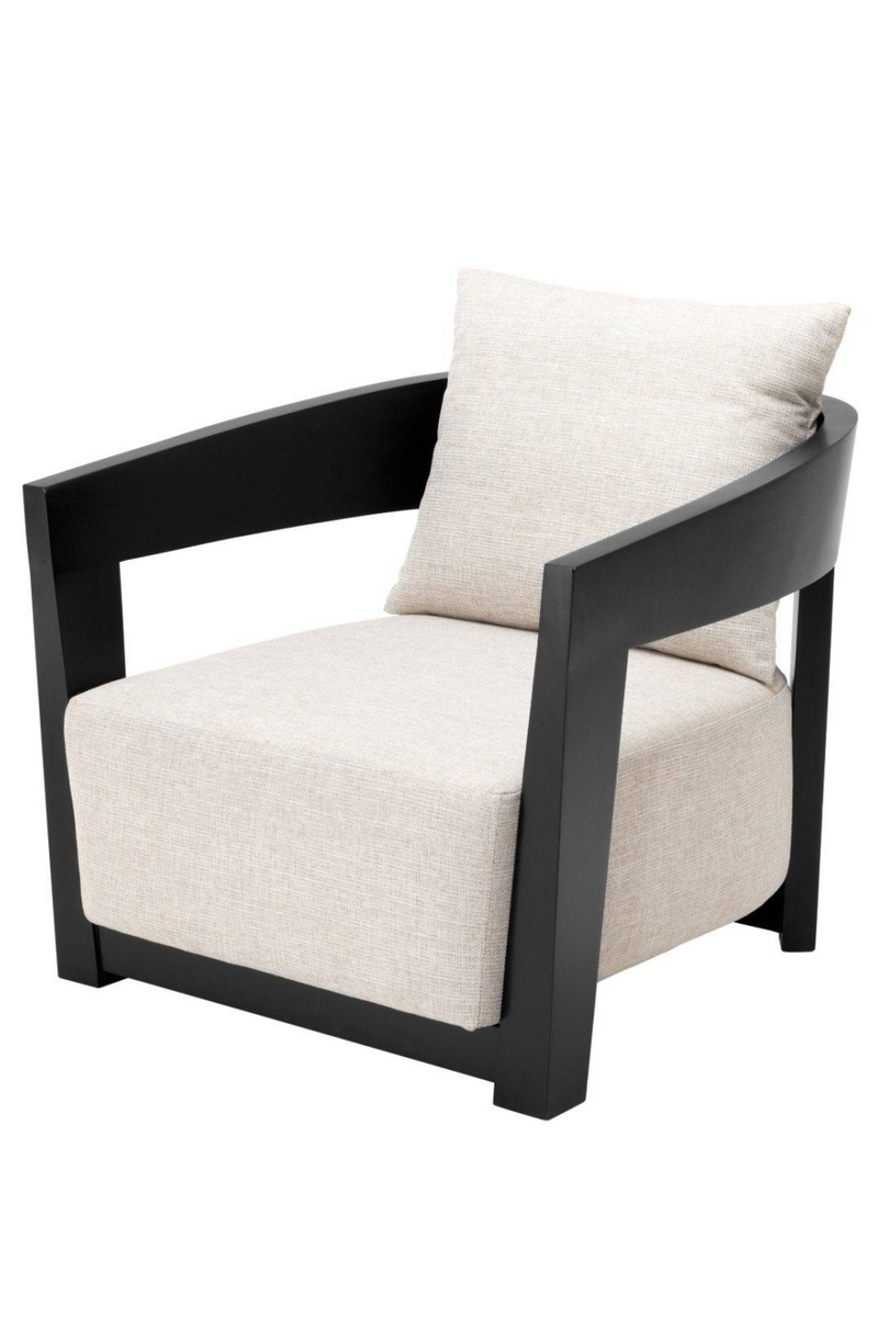 Sillón Negro Con Respaldar de Cojin | Eichholtz Rubautelli | OROA.es