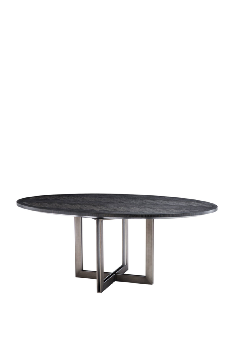 Mesa de Comedor Ovalada de Madera Carbonizada | Eichholtz Melchior | OROA.es