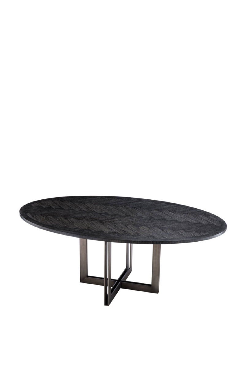 Mesa de Comedor Ovalada de Madera Carbonizada | Eichholtz Melchior | OROA.es