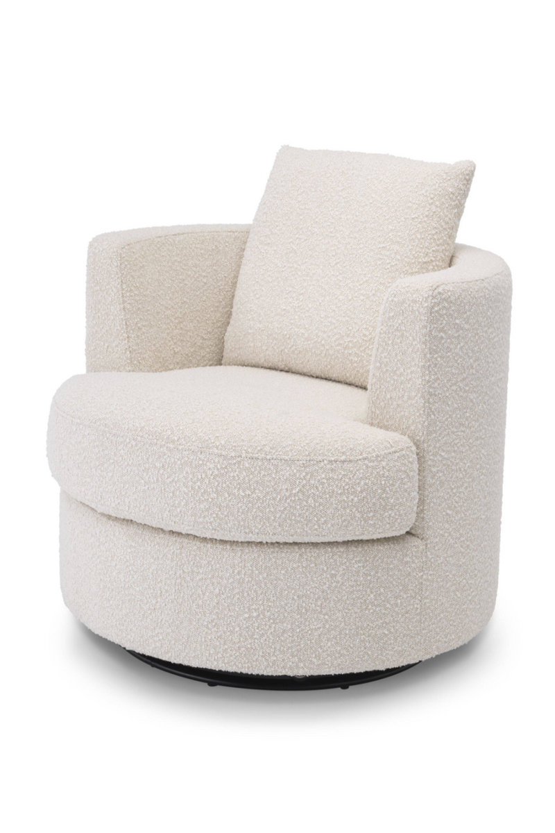 Sillón Giratorio con Tapizado Bouclé Color Crema | Eichholtz Felix | OROA.es