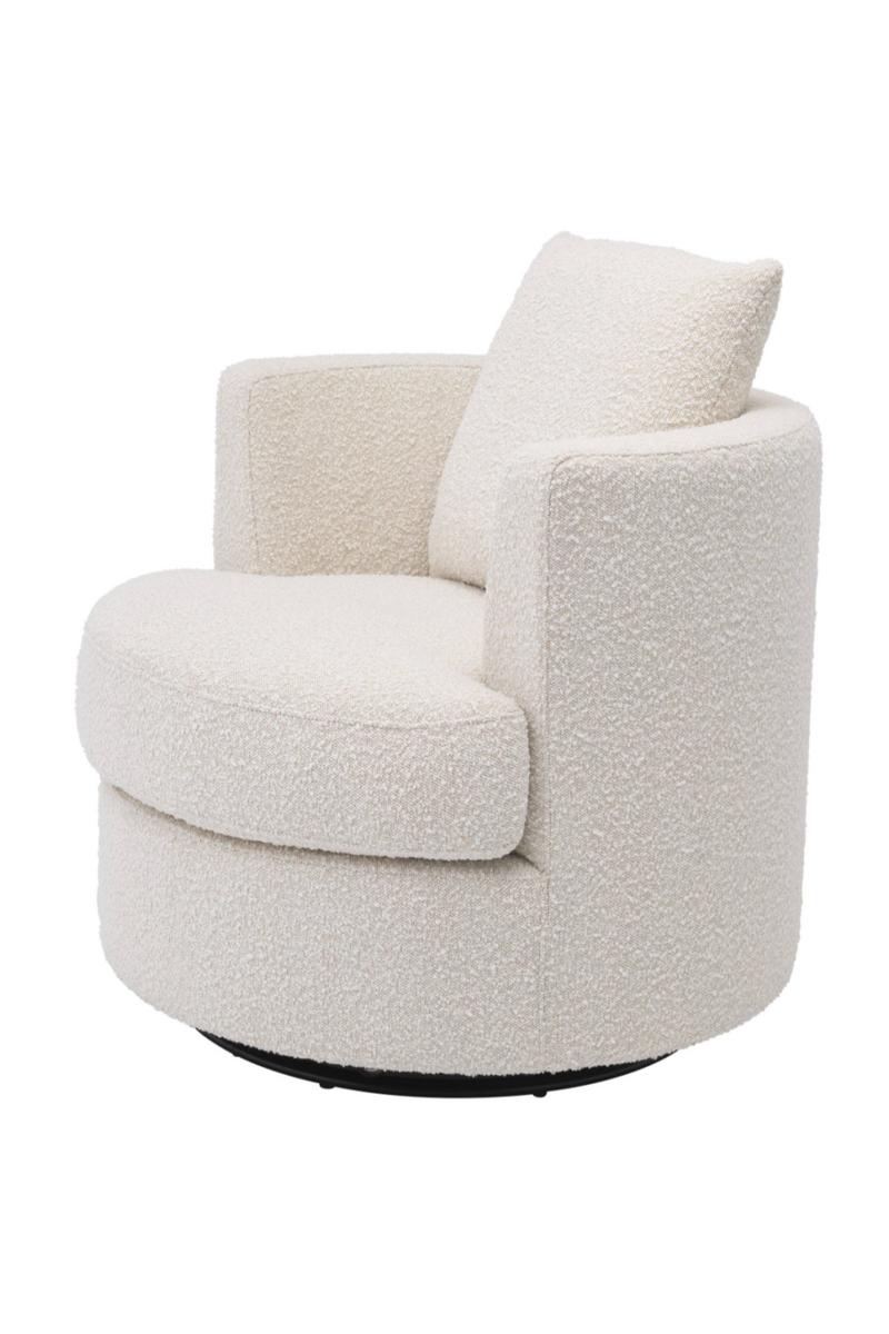 Sillón Giratorio con Tapizado Bouclé Color Crema | Eichholtz Felix | OROA.es