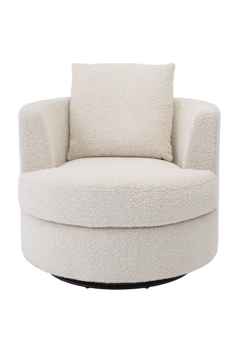 Sillón Giratorio con Tapizado Bouclé Color Crema | Eichholtz Felix | OROA.es