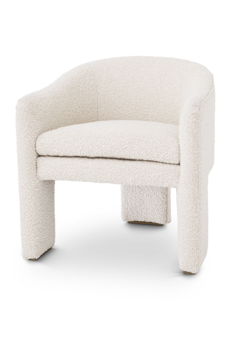 Sillón Blanco Bouclé Crema | Eichholtz Pebbles | OROA.es