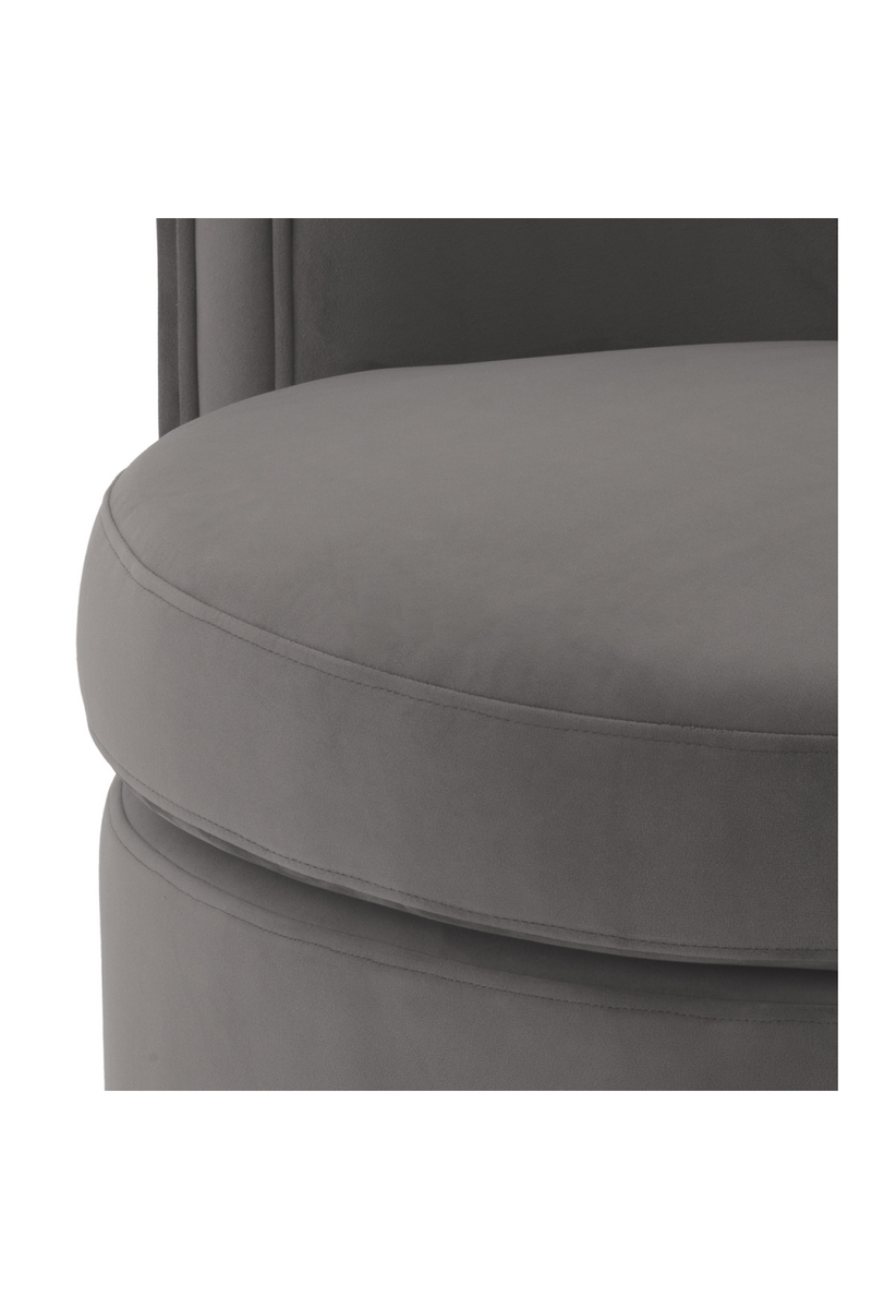 Sillón Giratorio de Terciopelo Gris | Eichholtz Amanda | OROA.es