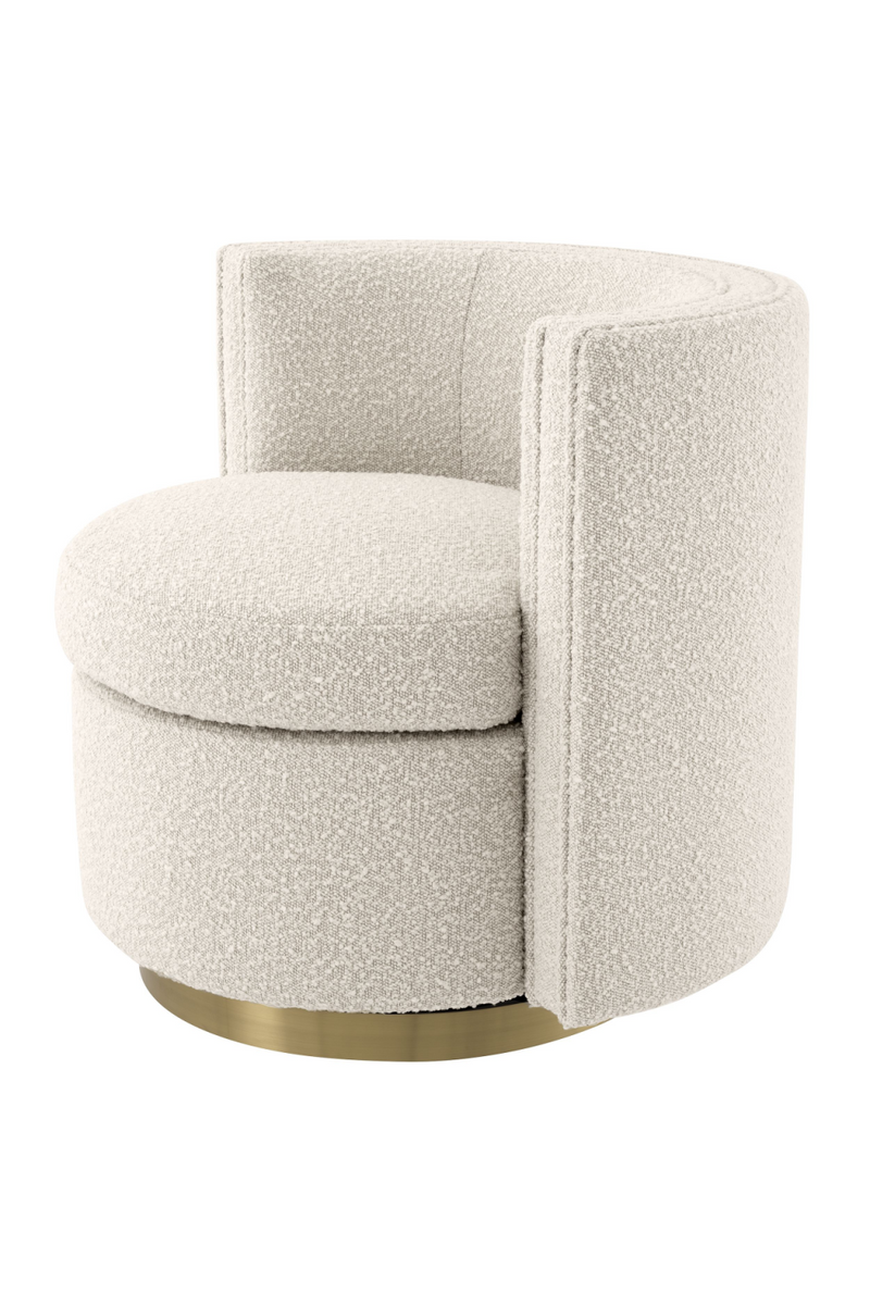 Sillón Giratorio Bouclé Crema | Eichholtz Amanda | OROA.es