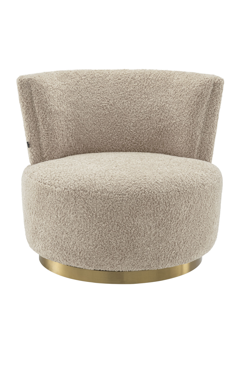 Butaca Giratoria Bouclé Beige | Eichholtz Alonso | OROA.es