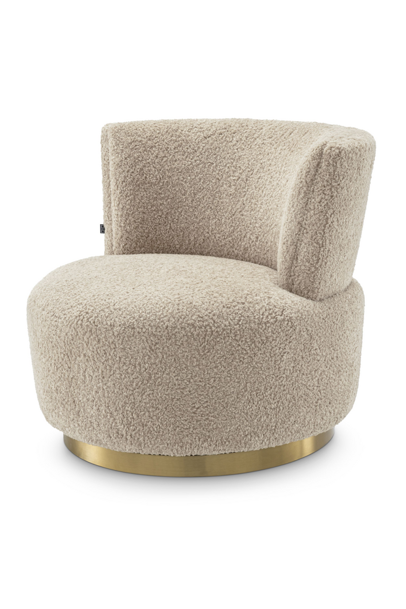 Butaca Giratoria Bouclé Beige | Eichholtz Alonso | OROA.es