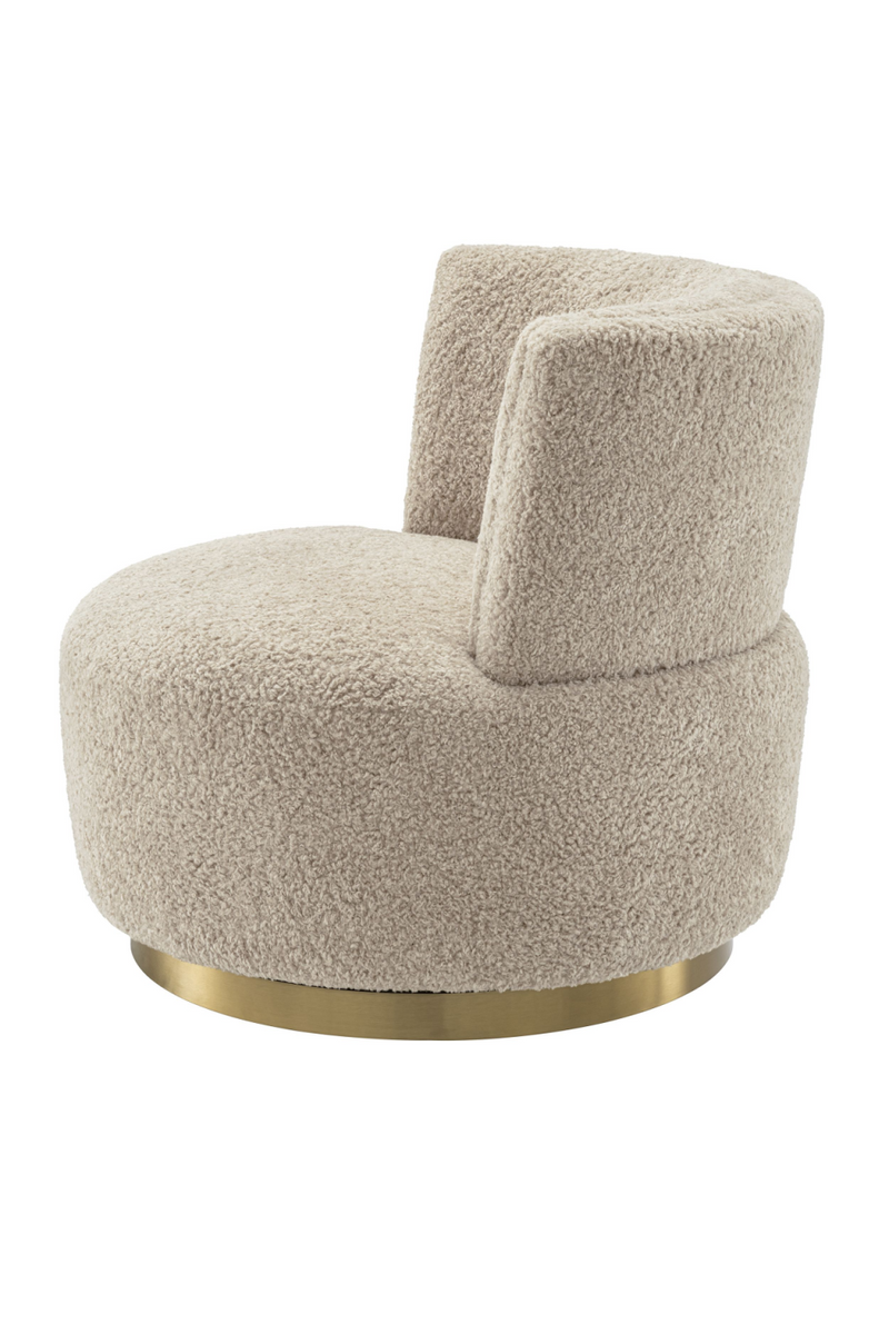 Butaca Giratoria Bouclé Beige | Eichholtz Alonso | OROA.es