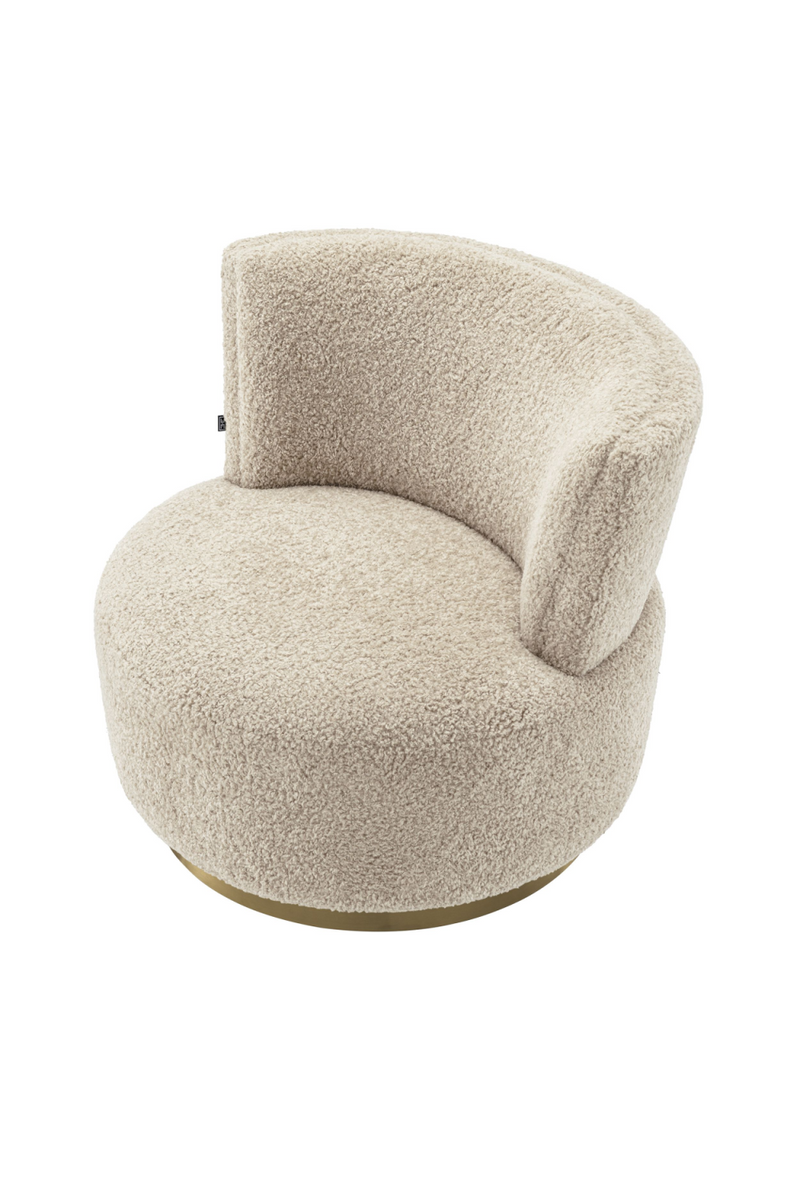 Butaca Giratoria Bouclé Beige | Eichholtz Alonso | OROA.es