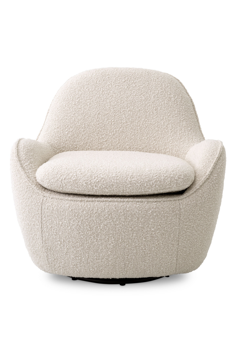 Sillón Giratorio Bouclé Crema | Eichholtz Cupido | OROA.es