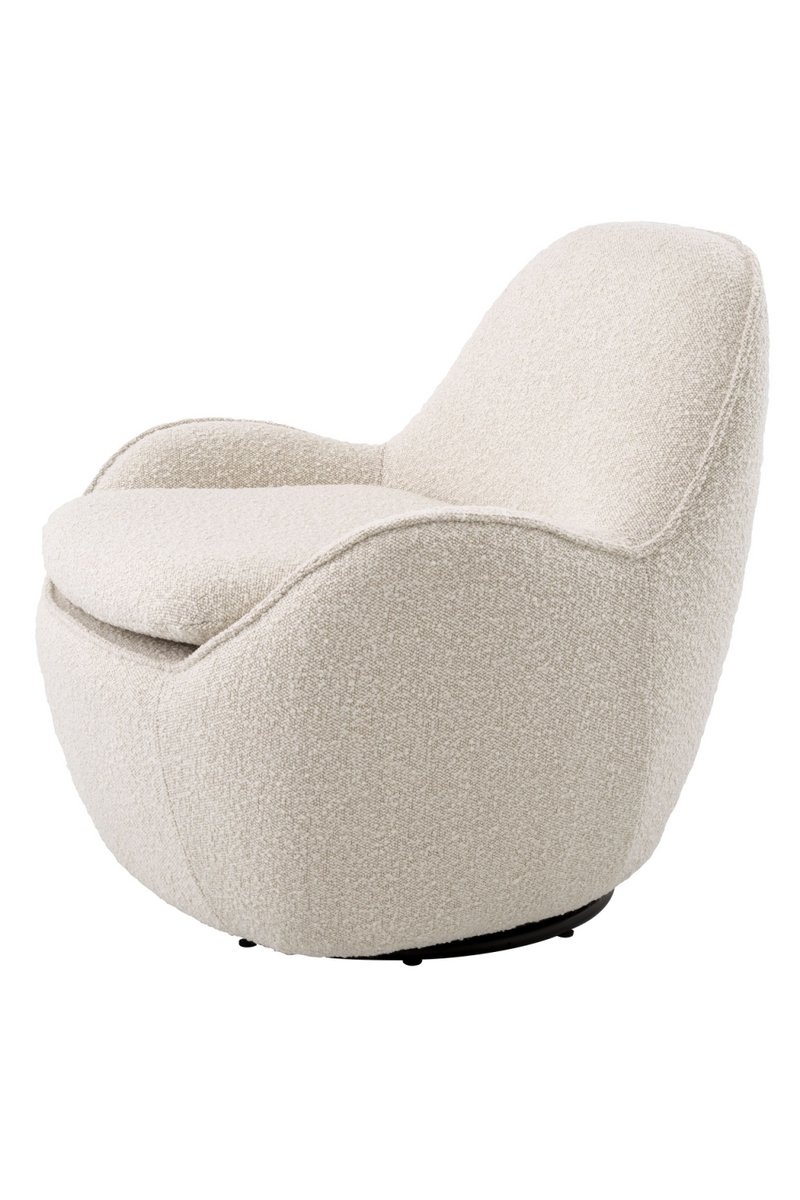 Sillón Giratorio Bouclé Crema | Eichholtz Cupido | OROA.es