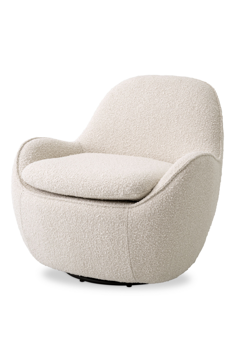 Sillón Giratorio Bouclé Crema | Eichholtz Cupido | OROA.es