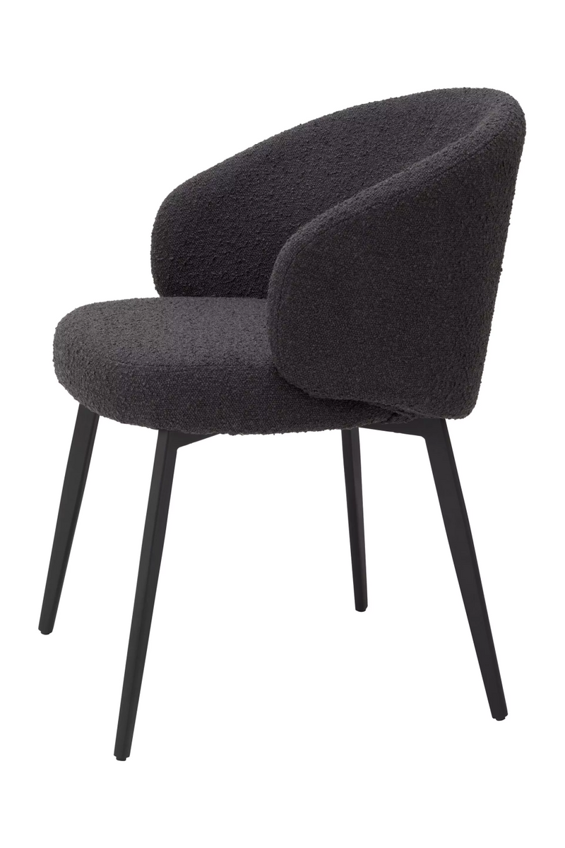 Silla de Comedor con Reposabrazos Bouclé Negro (Set de 2) | Eichholtz Lloyd | OROA.es