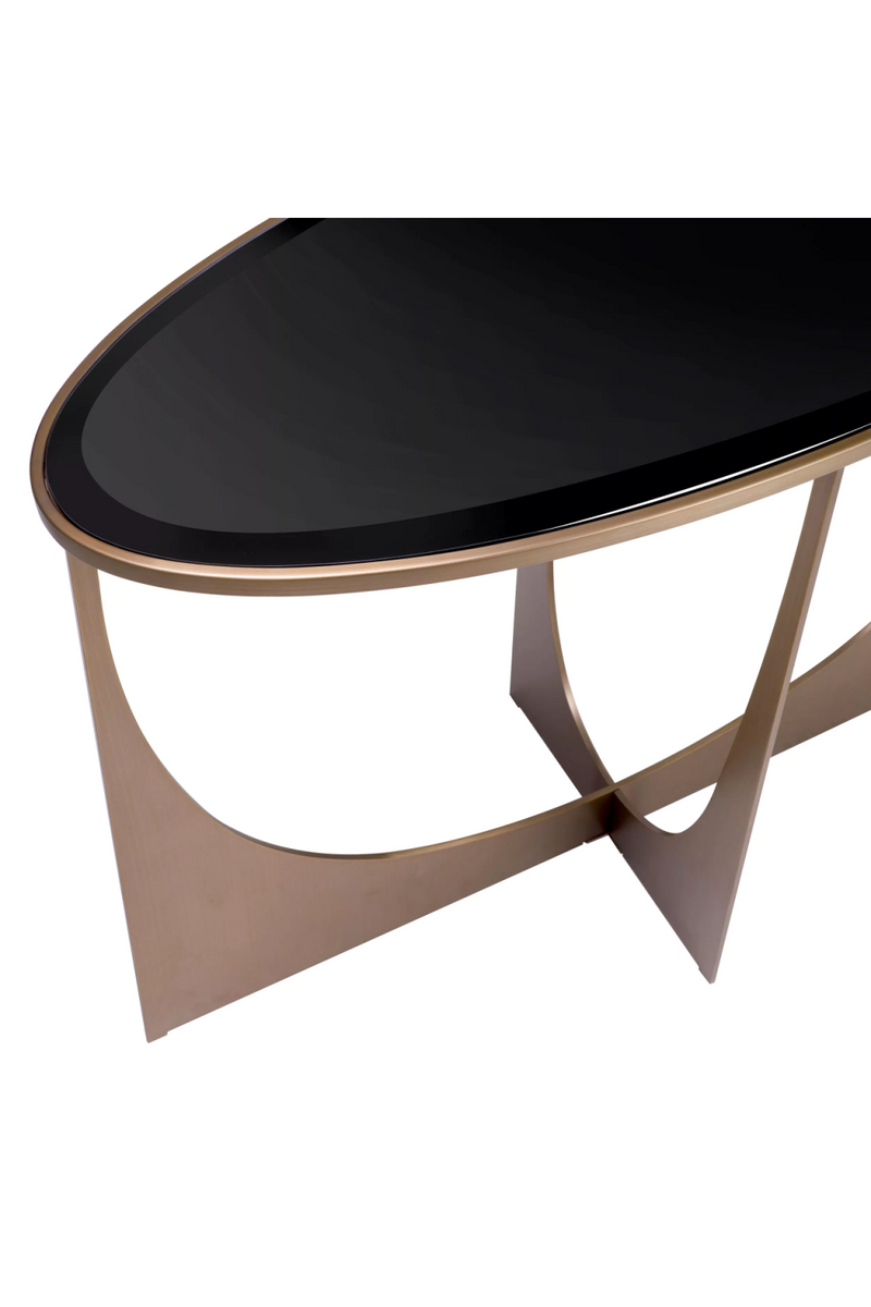 Mesa Consola en Latón Cepillado y Vidrio Negro | Eichholtz Elegance | Oroa.es