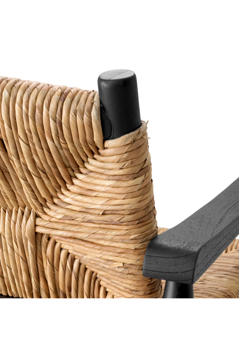 Sillón de Madera Negra y Fibra Marina Natural | Eichholtz Elliott | Oroa.es