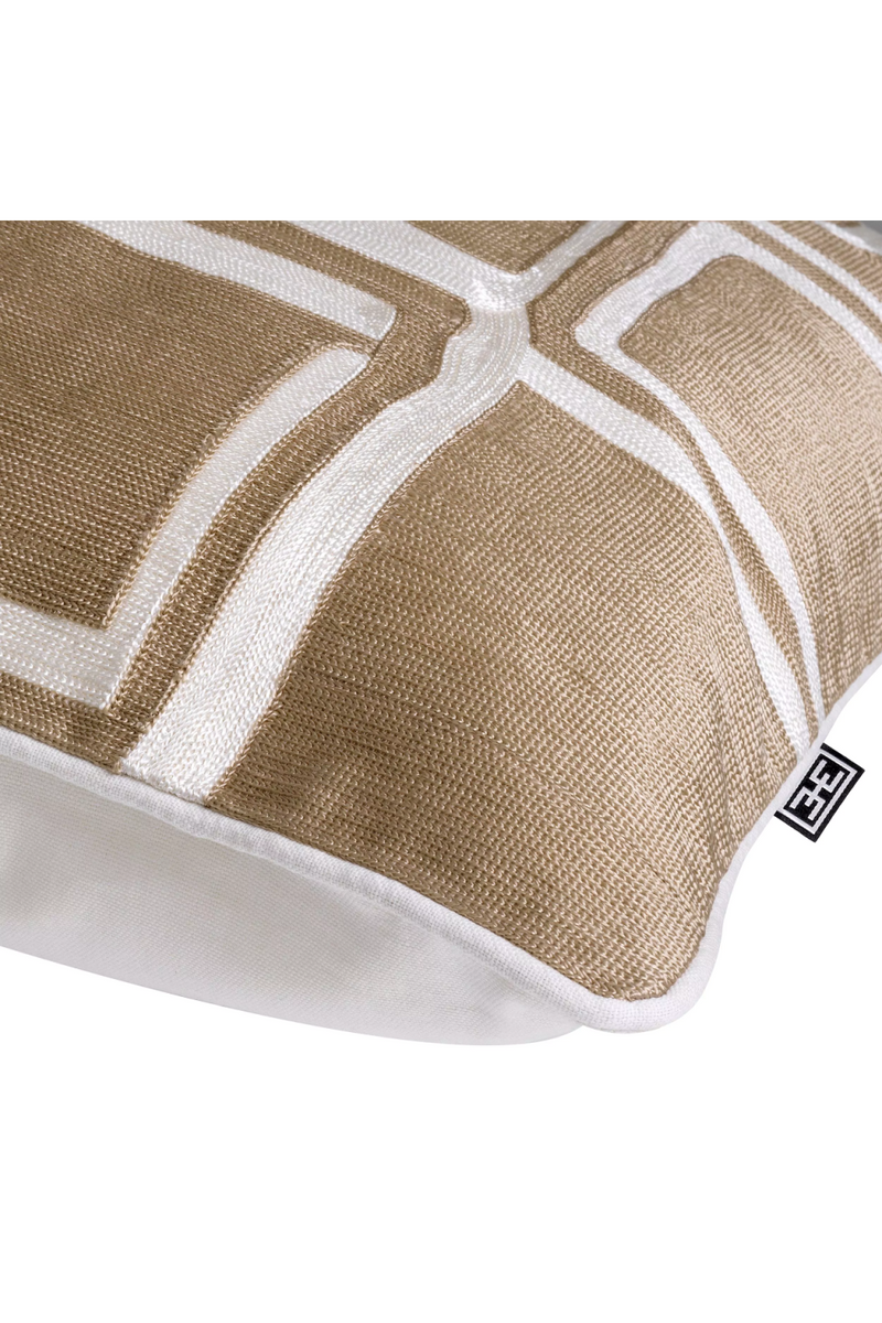 Cojín Cuadrado Beige y Blanco 100% Algodón | Eichholtz Ribeira | Oroa.es