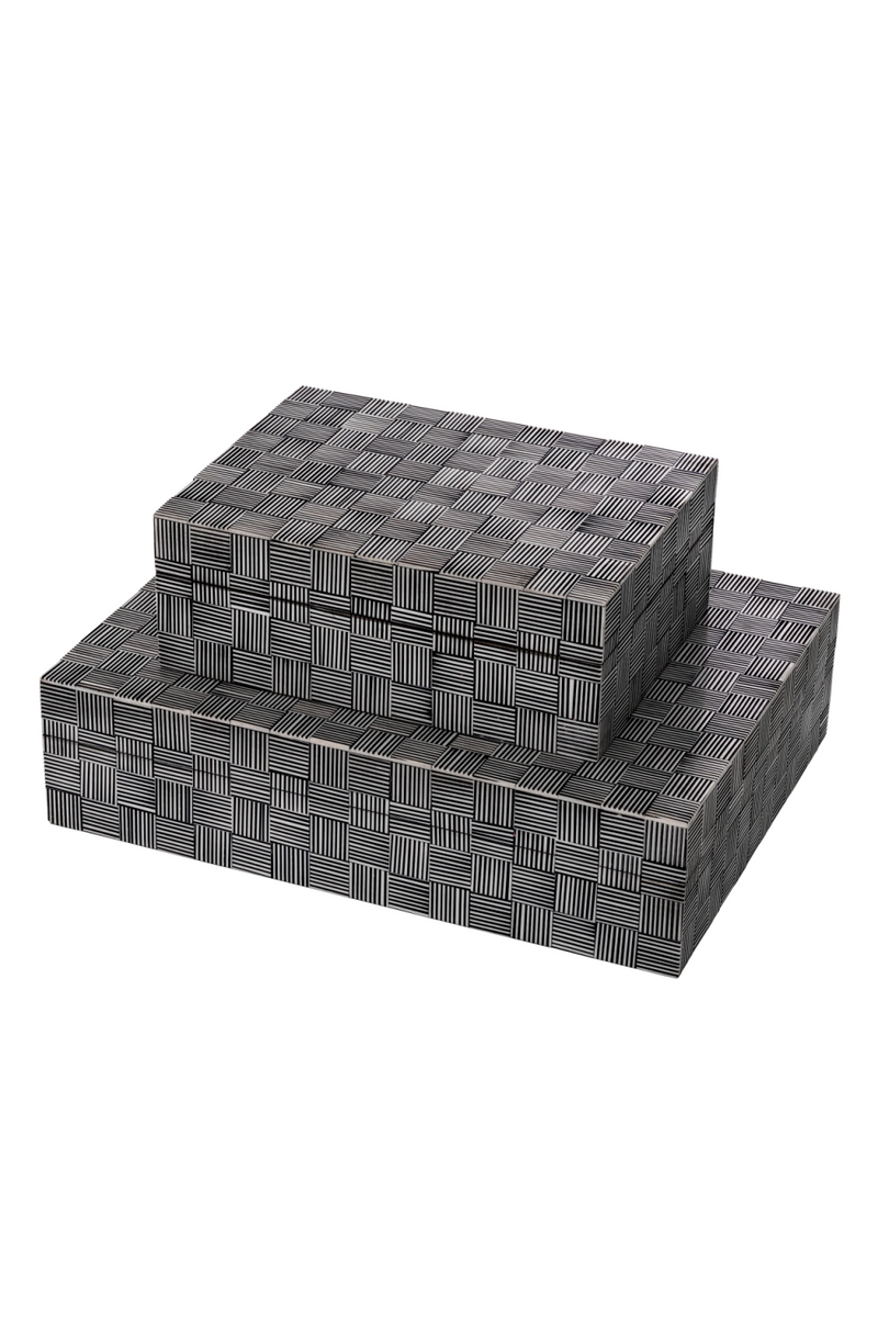 Caja Decorativa de Madera Blanca y Negra | Eichholtz Orson S | Oroa.es