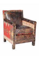 Fauteuil Kilim en cuir brun | Andrew Martin Marlborough | Meubleluxe.fr