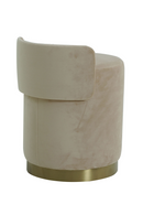 Tabouret rond en velours taupe | Andrew Martin Otis | Meubleluxe.fr
