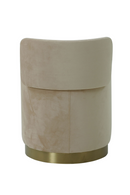 Tabouret rond en velours taupe | Andrew Martin Otis | Meubleluxe.fr