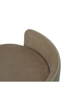 Tabouret rond en velours taupe | Andrew Martin Otis | Meubleluxe.fr