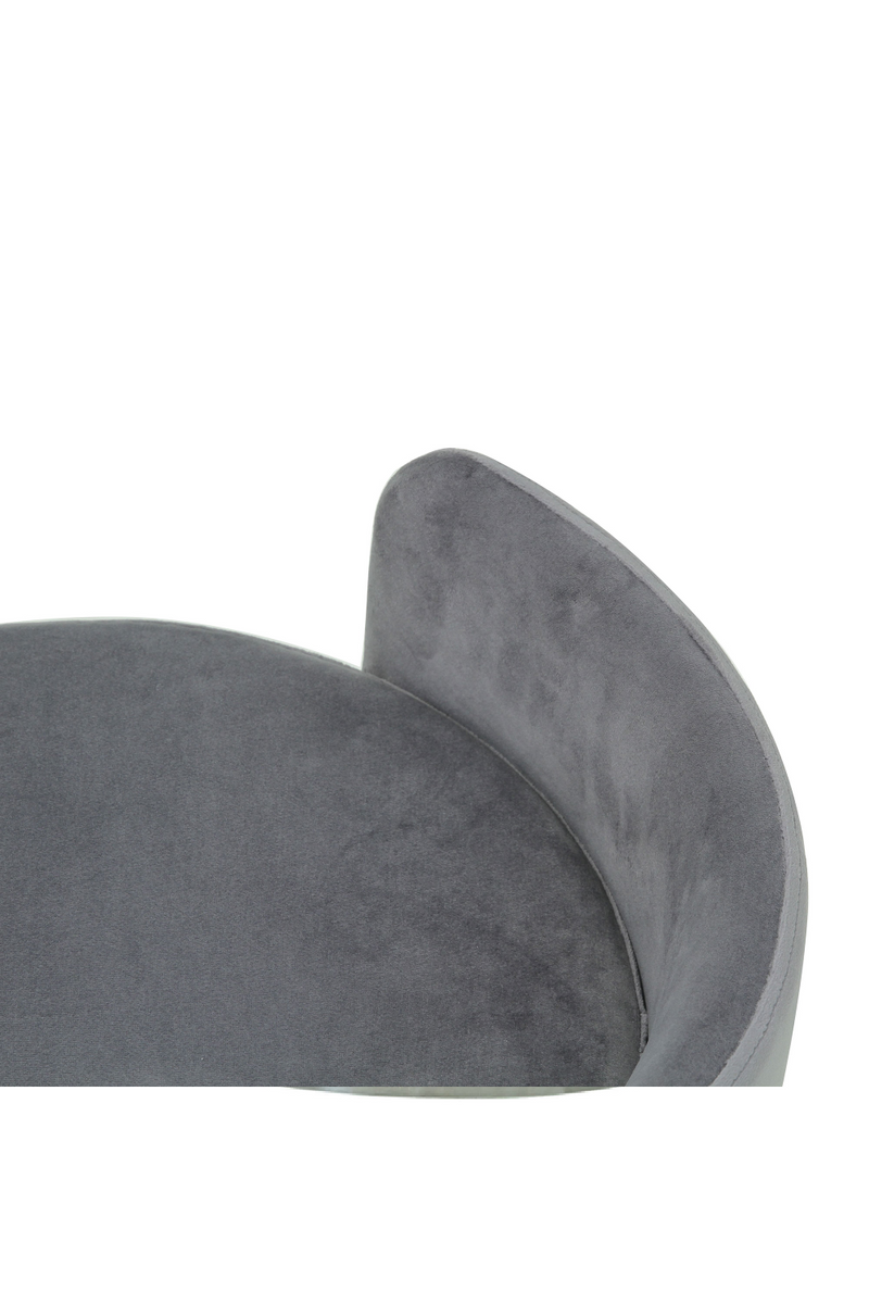 Tabouret rond en velours gris | Andrew Martin Otis | Meubleluxe.fr