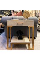 Cream Shagreen Side Table | Andrew Martin Flex | OROA.com
