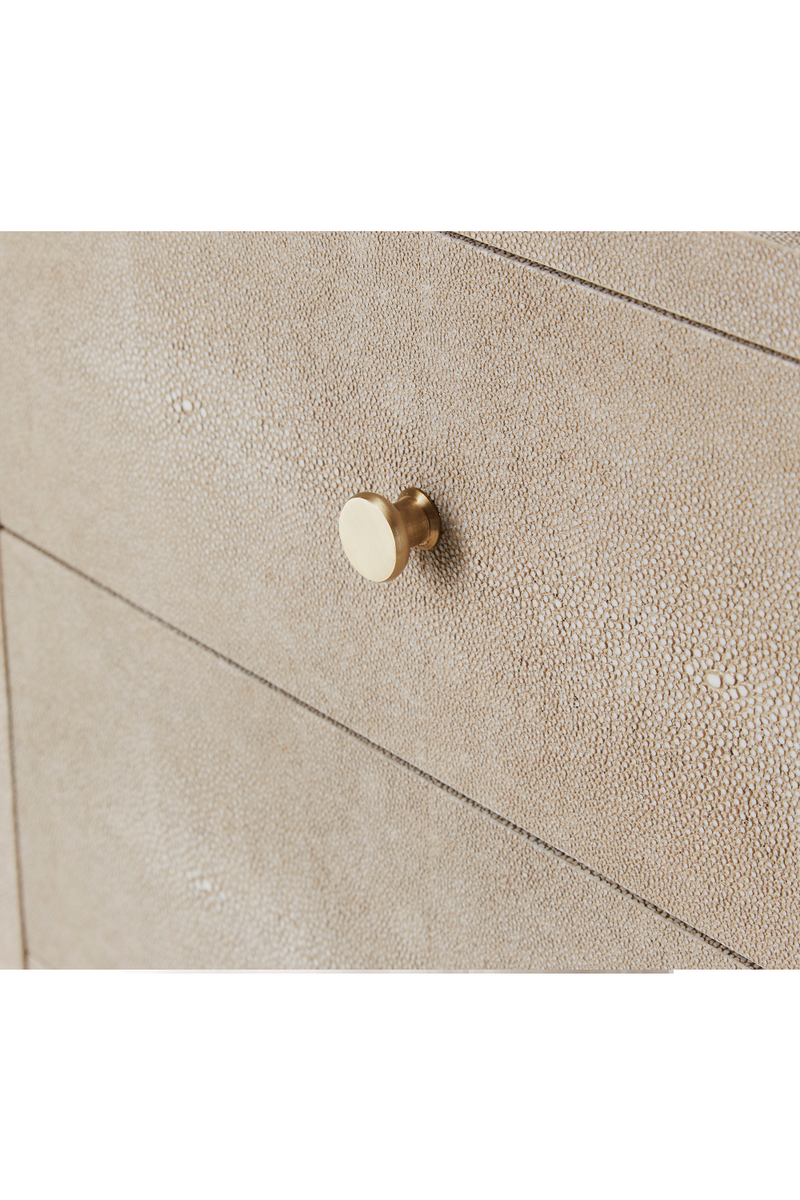 Cream Shagreen Three Drawers Side Table | Andrew Martin Georgia | OROA