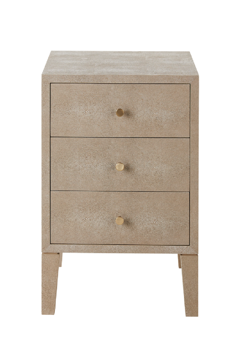 Cream Shagreen Three Drawers Side Table | Andrew Martin Georgia | OROA