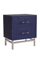 Blue Textured Rattan Bedside Table | Andrew Martin Hesta | OROA