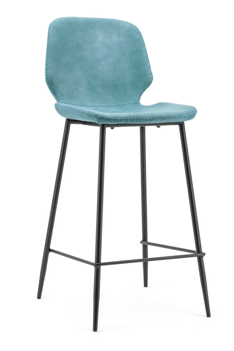 Teal Leather Counter Stools (2) | OROA Home Seashell | Oroa.es