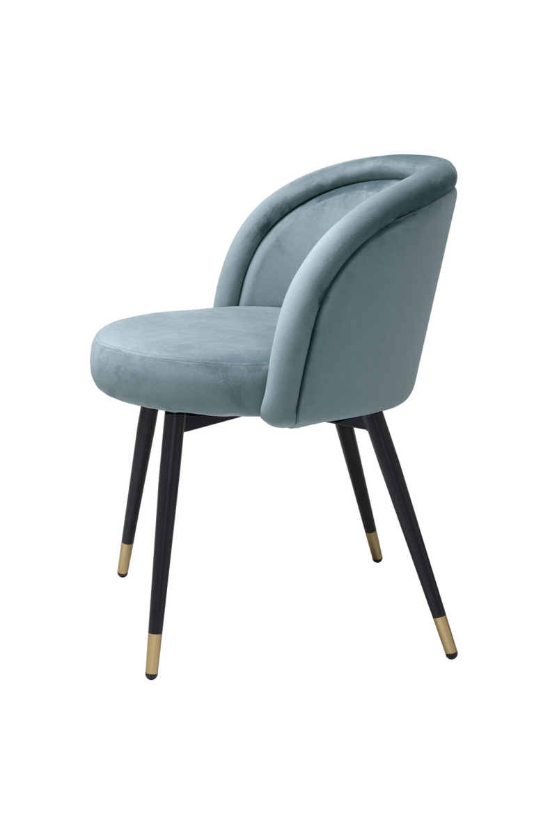 Silla de Comedor de Terciopelo Azul (Juego de 2) | Eichholtz Chloé | OROA.es