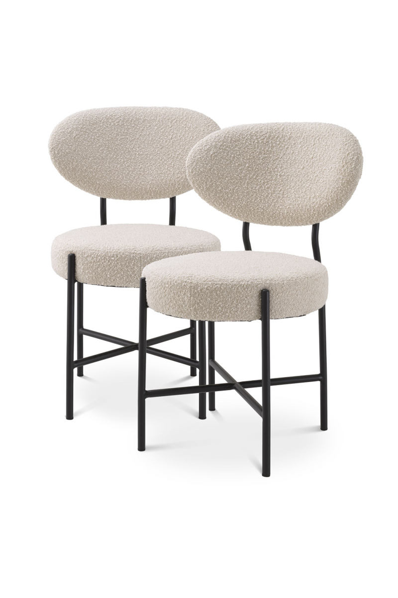 Silla de Comedor Bouclé Crema (juego de 2) | Eichholtz Vicq | OROA.es