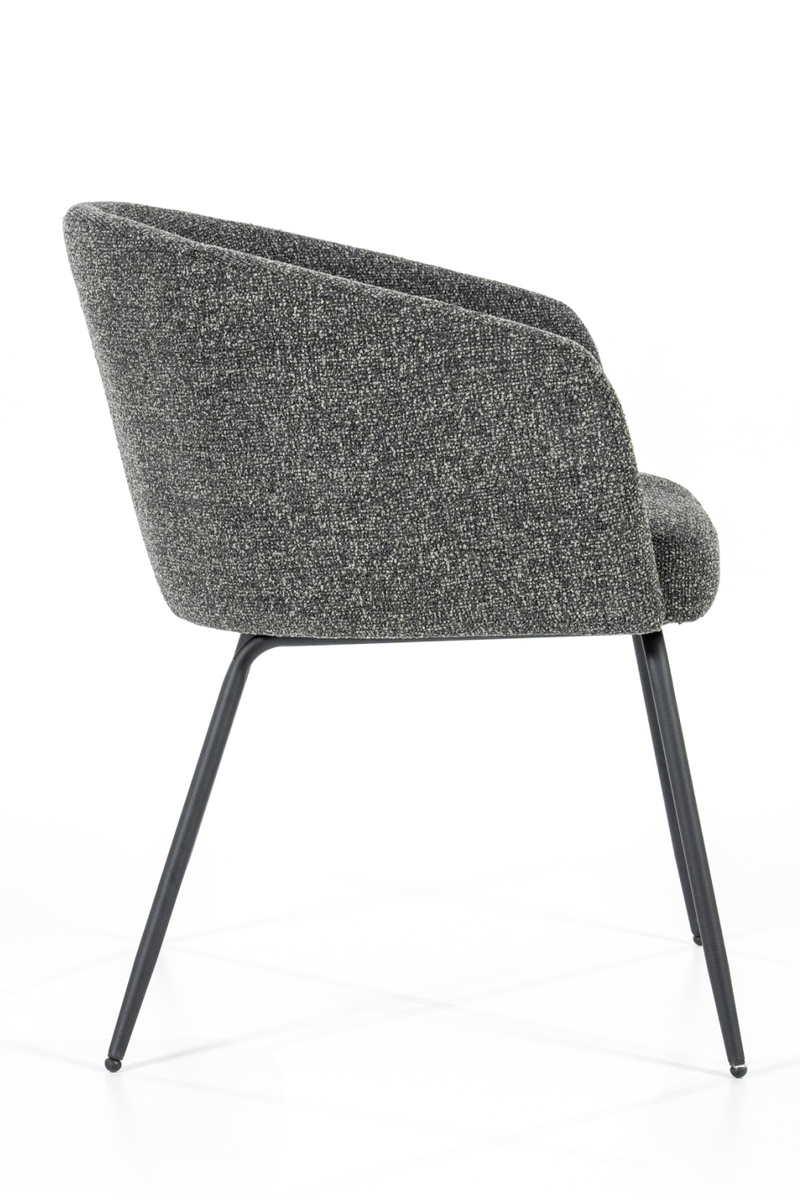 Silla con Respaldo Curvo Tapizada Gris | OROA Home Astrid | Oroa.es