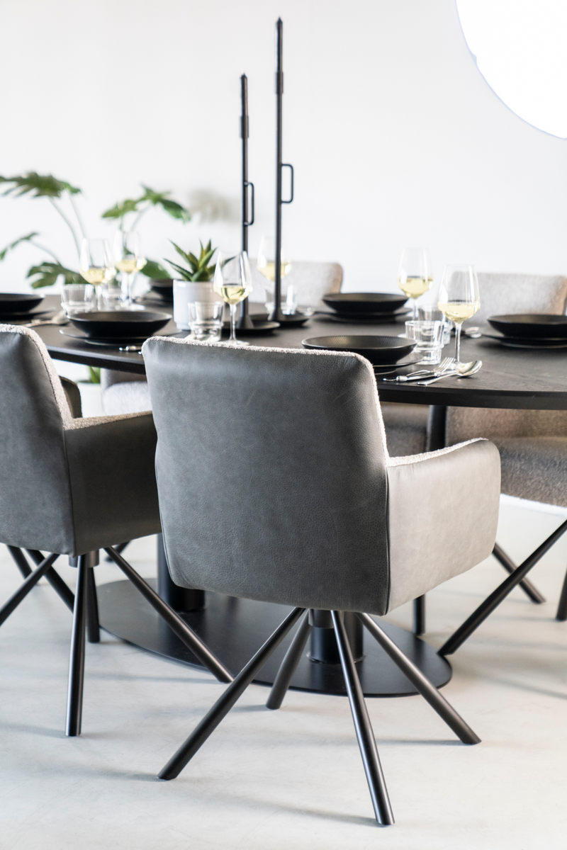 Silla de Comedor Beige Bouclé y Gris | OROA Home Sef | Oroa.es