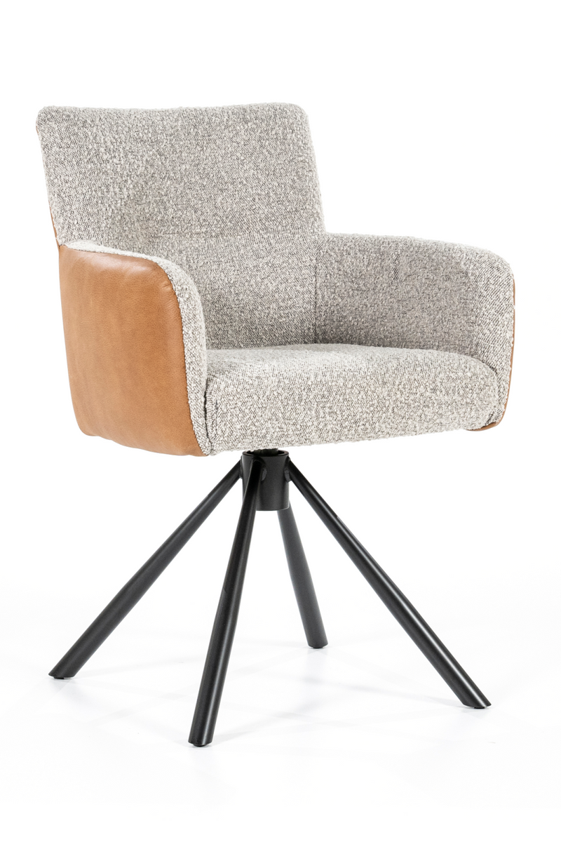 Silla de Comedor Beige Bouclé y Cognac | OROA Home Sef | Oroa.es